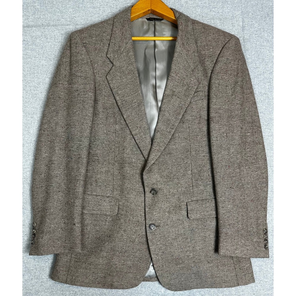 Vintage Lambswool Blazer 38R Brown Donegal Wool Lambswool Tweed Sport Coat